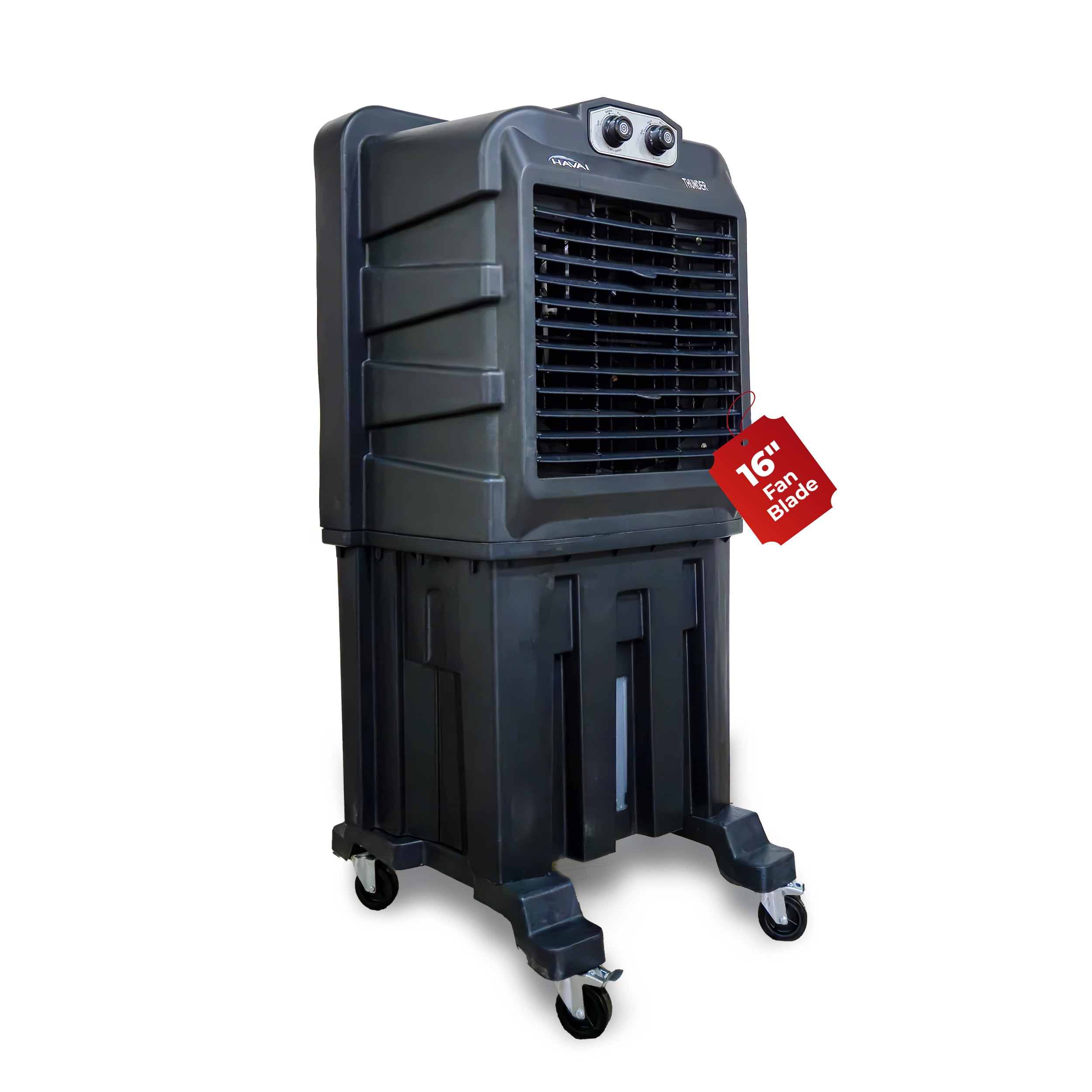 HAVAI Thunder 85 Desert Cooler â€“ 85L, 16-Inch Aluminum Blade, Single Side Thick Honeycomb, 300 sq. ft. Coverage, Powerful Air Throw & Delivery