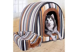 DG CATIEE Cuccia per cani di taglia XL, cuccia di lusso per cani di taglia grande, XL, cuccia per cani di taglia grande e media, per interni ed esterni (L(60 x 48 x 43 cm), C)