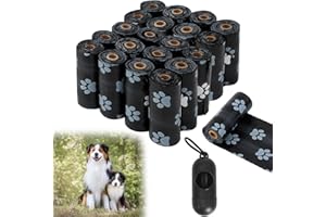 MIAYICAL 300 pezzi Sacchetti Cane Cacca, Nero Sacchetti per Escrementi di Cane, Robusto e Prova di Perdite Dog Poop Bags, Bustine Cane Cacca con Dispenser, Sacchetti Igienici per Cani, 22 x 30 cm, Nero