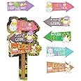 VEYLIN 12 Pack Easter Hunt Arrows Kids Party Home Decoration Easter Garden Egg Game Sign Directions