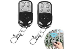 Kclkda 2Pcs Garage Door Remotes, 433MHz Copy Remote Opener with Key Cover Slide, Universal Automatic Gate Remote Control, Electric Door Openers for Roller Shutters, Electric Gates, Car Alarms