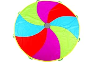 NARMAY® Play Parachute for Kids Rotating Rainbow with 8 Handles - 6 stóp