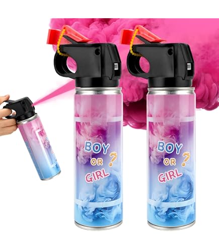 FLG Gender Reveal Konfetti-Kanone - 2er Set In Rosa, Mit Bio-abbaubarem Konfetti & Rauchpulver - Perfekt Für Baby-Partys