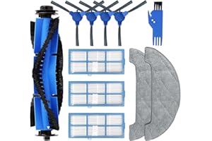 liveryde Accessoires Pièces de Rechange Compatible pour Proscenic 850T, Ultenic D5s Pro, Ultenic D5s Pro+, Uoni S1, 1 Brosse Principale, 4 brosses latérales, 3 filtres Hepa, 2 lingettes