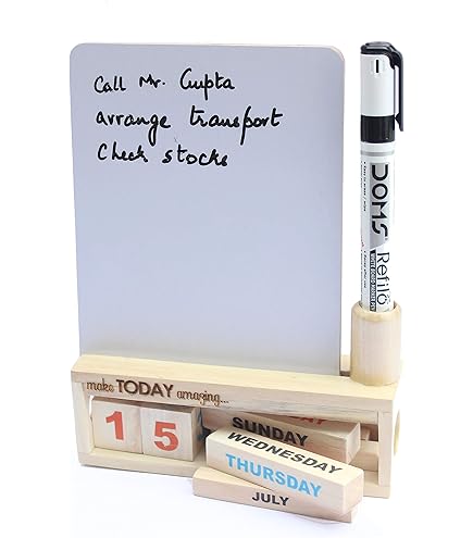 IVEI Warli Tischkalender-Set Mit Whiteboard, Pinnwand & Stifthalter - All-in-One Schreibtisch-Organizer In Weinrot