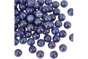 OLYCRAFT 88~96 pièces 8mm Perles de Lapis Lazuli Naturel Perles de Roche Bleue Brins Rondes Perles de Pierres Précieuses en Vrac Pierre D'Énergie pour Bracelet Collier Fabrication de Bijoux