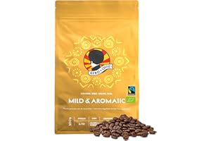 ‎AFRO COFFEE AFRO COFFEE Mild & Aromatic I 500g Premium Bio Kaffeebohnen Fairtrade I Arabica & Robusta Kaffee ganze Bohnen I Bohnenkaffee aus Ostafrika mit blumiger Note I handgepflückt, mittel geröstet, säurearm