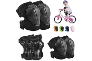 VFFNFF Juego de Protecciones Skate Niño 6 Piezas Conjuntos de Patinaje Set Infantiles Rodilleras con Muñequeras y Coderas Protecciones Niño para Bicicleta Patinaje Ciclismo Monopatín Deportes Extremos