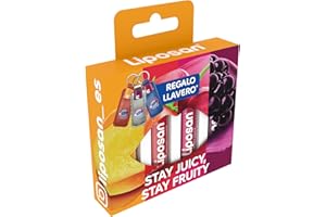 LIPOSAN Pack Bálsamo Labial Frutas 4en1, combina los bálsamos de labios en 4 sabores y tonos (Cereza, Mora, Fresa, Mango), protector labial en stick 4 en 1 (4 x 4,8 g). Incluye llavero de regalo