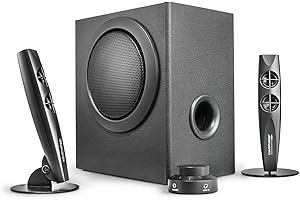 Wavemaster Stax 2.1 Altoparlante Systemwavemaster STAX 2.1 Sistema di Altoparlanti, 46 Watt, Utilizzo Casse Acustiche per TV/Tablet/Smartphone/PC, Nero (66201)