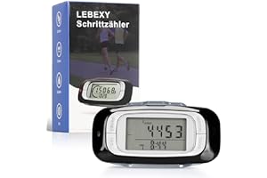 ‎LEBEXY LEBEXY Schrittzähler Clip Einfache Pedometer Fitness Tracker Bedienung Testsieger Schritt/Distanz/Kalorien/Zähler Counter, Ohne Bluetooth/App/Handy mit großem Display