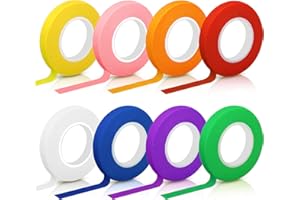 Hengxinc Lot de 8 Rouleaux de Washi Tape Scotch Couleur, 10mm x 20m Masking Tape Scotch Decoratif, Iridescent Ruban Adhésif Coloré Décoratif Pour Travaux Manuels,Cours d'art,Peintres, Enfants