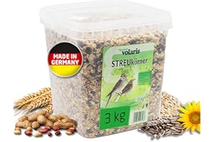 Eggersmann volaris 3 kg Volaris Streukörner | Fett-& Energiereich | für alle Vogelarten | Vogelfutter Wildvögel ganzjährig | Wildvogelfutter Sonnenblumenkerne