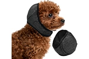 RUGBOL Protectores de oídos para Perros, Ajustables, protección contra Ruido y ansiedad, Banda cómoda para baño, peluquería, tormentas y Fuegos Artificiales (S)