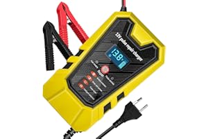 LALALUYE Batterie Ladegerät Auto 6A 12V Autobatterie Ladegeräte, Intelligentes Erhaltungsladegerät Mit LCD-Bildschirm für Auto, Motorrad, Rasenmäher oder Boot