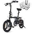 Finbike U1 Electric Bike for Adult/Teens,14" Folding Electric Bicycle with LCD Display,25KM/H & 45KM Range,4H Fast Charge,4 Riding Modes,Rear Shock Absorber,120KG Capacity,Compact Foldable Ebike