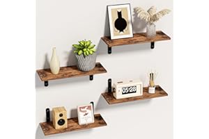 Diwoker Estanterias de Pared, Baldas Flotantes, Eestantería Pared Cocina, Repisas de Pared para Dormitorio Sala Estar (Marrón y Negro)