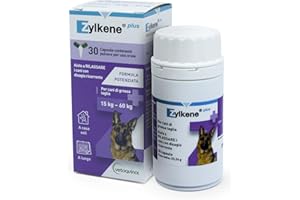 VETOQUINOL Zylkene Plus karma uzupełniająca | Psy powyżej 15 kg | Relaks w przypadku nawracających niewygodnych sytuacji | 30 kapsułek 450 mg