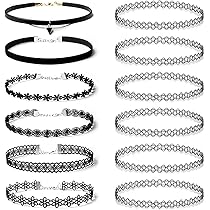 Set Di 6 Collane Girocollo In Velluto Per Donna - Regolabili, Stile Tatuaggio - Foto 10