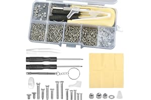 JATIPY 500 PCS Eyeglass Repair Kit - Complete Set with Screws, Screwdrivers, Nose Pads, Cleaning Cloth & More, Portable for Quick Eyewear Fixes, Ideal for Glasses & Sunglasses