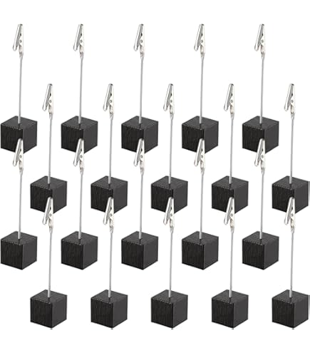 Segnaposti Tavolo 10pcs Porta Segnaposto Clip, Porta Memo Con Clip In Coccodrillo E Base In Pino, Mollette Porta Foto Da Tavola