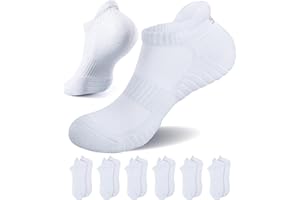 Alaplus Running Socks Cushioned Sports Socks Ankle Socks Trainer Socks for Men Women Ladies Cotton Low Cut Athletic Socks (6 Pairs)