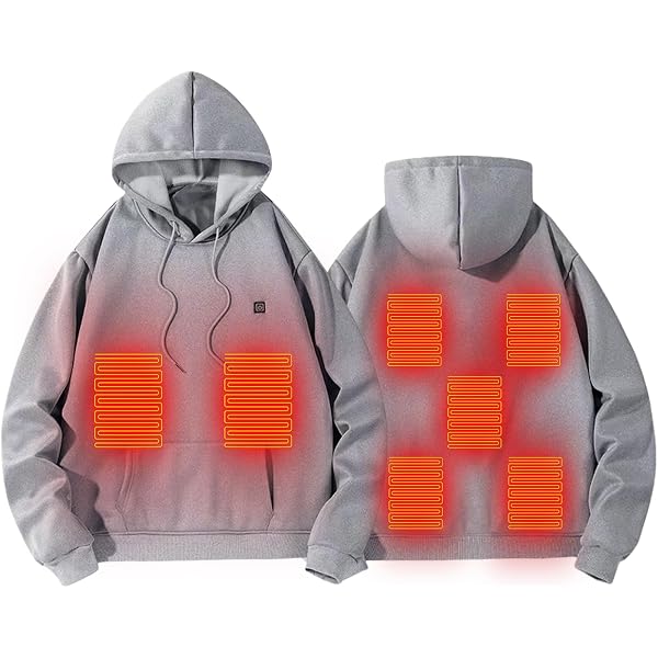 Felpa con cappuccio riscaldata Uomo Pro Grey L