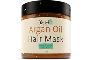 OLA LOKO Argan Oil Hair Mask for Dry Damaged Hair and Growth, Deep Conditioning Hair Treatment for Dry Damaged Hair and Color Treated Hair, Helps to Nourish and Moisturize, Hair Repair Treatment, 7 Fl Oz