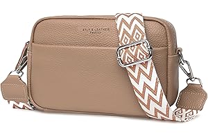 ABOUME Borsa a Tracolla Donna Vera Pelle Piccola Borsa Donna Crossbody Bag Moda Borsa Mano Borsetta a Tracolla con Tracolla Ampia Regolabile e Rimovibile