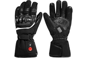 DAY WOLF Heated Motorcycle Gloves,7.4V 2200MAH Electric Rechargeable Battery Waterproof Riding Gloves Men Women for Winter Biking Cycling Hunting Fishing Ski Snow Insulated Glove Hand Warmer Moto Gloves