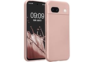 kwmobile Carcasa Compatible con Google Pixel 8a Funda - Funda Ultrafina de TPU con Bordes elevados - Oro Rosa Metalizado