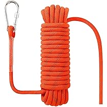 BeGrit Corda Galleggiante 5M 6mm Cima Da Ormeggio Con Moschettone Barca Ancora Di Sopravvivenza Multifunzione Peso Leggero Per Kayak Campeggio Tenda Sport Fune Outdoor Arancione