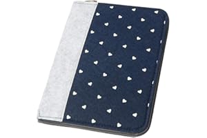 LUXDAG Mom's Organiseur pour carnet de maternité et carnet en feutre avec fermeture éclair avec cœurs et écusson (couleur au choix), couverture A5 en tant que pochette pour passeport et maternelle (2in1)
