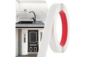 JSIWOTH 6,1 m x 25 mm flexibel självhäftande list, skal- och stickband för spegel, kakelkant, köksduk, väggfinish, dekorativ