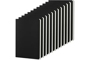 ‎ZCZN ZCZN Notizbuch A5 blanko, 12 Stück schwarze Kraft Cover Notizheft mit 30 Blatt, Heft für Büro und Schule