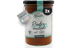 DER PFARÖLLER Bayerische Rinderroulade mit Soße – hausgemacht, traditionell, nachhaltig – Fleischgericht im Glas, 2 Gläser à 400g – Fertiggericht für Topf & Mikrowelle