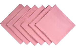 DII Solid Pastel Napkin Set Cotton, Machine Washable, 20x20 Inch, Pink Sorbet, 6 Count