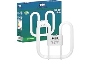 TBE Lighting Lampade a risparmio energetico CFL a 4 pin da 16 W, lampadine fluorescenti DD, attacco base GR10q a 4 pin, lampada a lunga durata, luce diurna bianca 6500 K