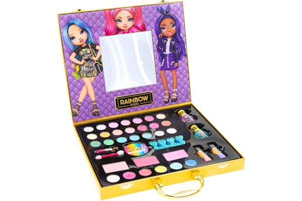 Nice Group Rainbow High Case Make Up, Trousse de Maquillage pour Enfants avec Miroir, Fard à paupières, Vernis à Ongles, Brillant à lèvres