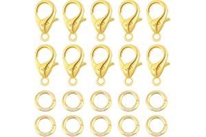 ALEXCRAFT Moschettone Collana Oro 925 Con Anelli Salto Chiusura Braccialetti Gancio Argento 925 Chiusura Collana Chiusura Per Braccialetti Creazione Gioielli Fermagli Ganci Fai Da Te