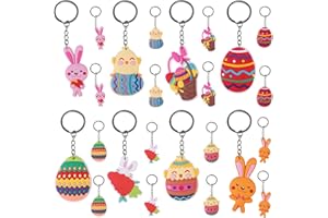 Acuiwer 24 PCS Easter Keyrings Football Party Bag Fillers Supplies Easter Keychains for Boys Girls Birthday Baby Shower Party Favors