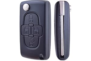 ANGOFIZ Coque Clé Télécommande 4 Boutons CE0523 Lame VA2 Compatible avec Peugeot 807 1007 Citroen C8 Fiat ULYSSE