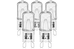 VIIVUU Speciale Lampadina Per Forno Alogena G9, 25W Lampadine Alogene G9 Bianco Caldo 2700K,230V 300°C Resistente Al Calore Per Forno Whirlpool/Smeg/Electrolux/Electrolux/Bosch E Microonde 5 Pezzi
