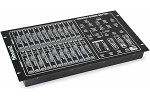BeamZ DMX-024 Controller for Stage Lighting - 24-Channel DMX Light Control Panel, MIDI Interface, 48 Program Memories, Sound Activation, 19 Inch Rack Mountable (6U)