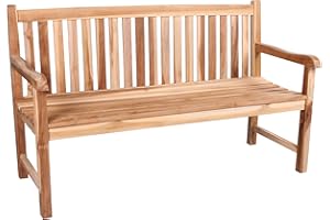 AMBIENTE HOME Ambientehome 3 Sitzer Bank Teakholz Gartenbank Teakbank, ca. 150 cm breit