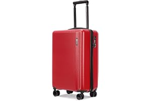 GinzaTravel Hartschalen Koffer Trolley Klein ABS Material Reisekoffer 4 Rollen Leicht Handgepäck Koffers mit TSA Schloss für Reisen (Rouge Extra Handgepäck Koffer)