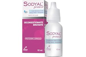 Sodyal Protect - Decongestionante e Lubrificante. Gocce oculari con Acido ialuronico, Ginkgo biloba ed Hamamelis. Protezione Corneale - 10 ml