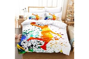 DELLIOP Set di biancheria da letto 3 pezzi Michael Jordan 3D con chiusura lampo, 140 x 200 cm, motivo NBA con 2 federe, set di biancheria da letto per bambini e adulti, 100% cotone