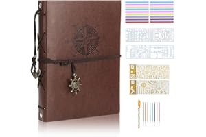 FINEASY Fotoalbum Selbstklebend, Fotoalbum Scrapbook Album, Leder Scrapbook Fotobuch zum Selbstgestalten, DIY Vintage Fotobuch für Mutter Frau Mann Jahrestag Hochzeitstag Geburtstag Geschenk (Braun)