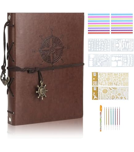 EUBSWA Fotoalbum, vintage, leren album, 27 x 20,5 cm, zelf vormgeven fotoboek met 60 pagina's, scrapbook voor 420 foto's, bruiloftsgastenboek, cadeau voor vriend (hart groot